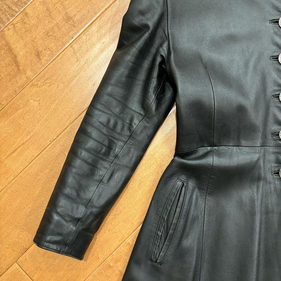 Linea Pelle Oryan Long Leather Coat * Vintage * Size Small - Picture 11 of 16